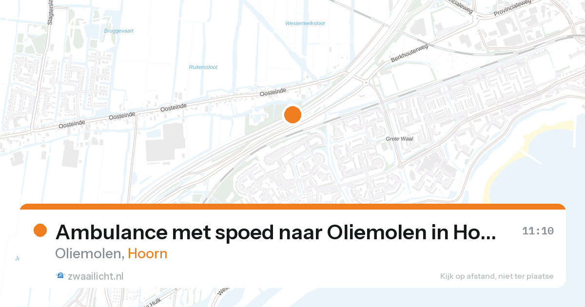 Ambulance met spoed naar Oliemolen in Hoorn — 27 aug 2026
