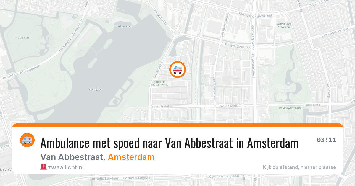 Ambulance met spoed naar Van Abbestraat in Amsterdam — 29 jan 2026