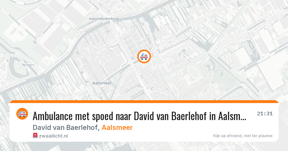 Ambulance met spoed naar David van Baerlehof in Aalsmeer — 11 aug 2026