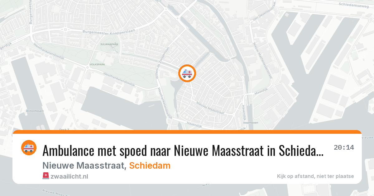 Ambulance met spoed naar Nieuwe Maasstraat in Schiedam — 23 apr 2026