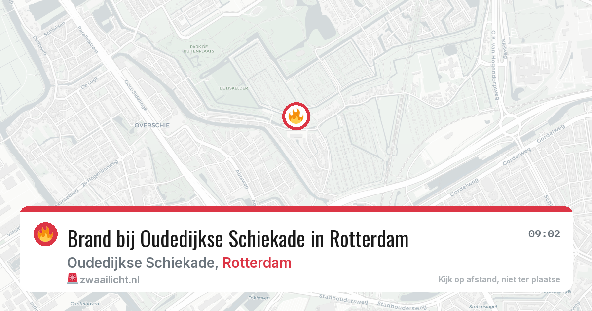 Brand bij Oudedijkse Schiekade in Rotterdam — 21 apr 2026