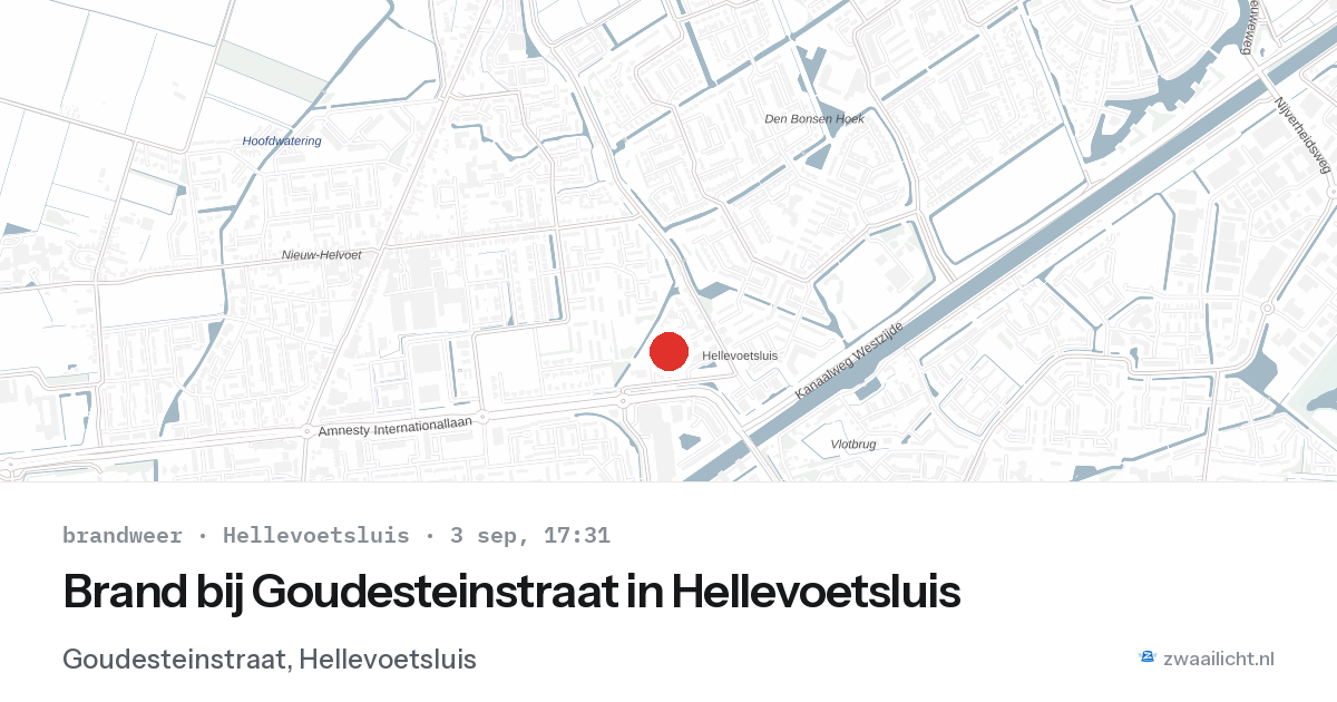 Brand bij Goudesteinstraat in Hellevoetsluis — 3 sep 2026