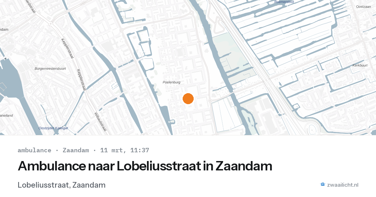 Ambulance naar Lobeliusstraat in Zaandam — 11 mrt 2026