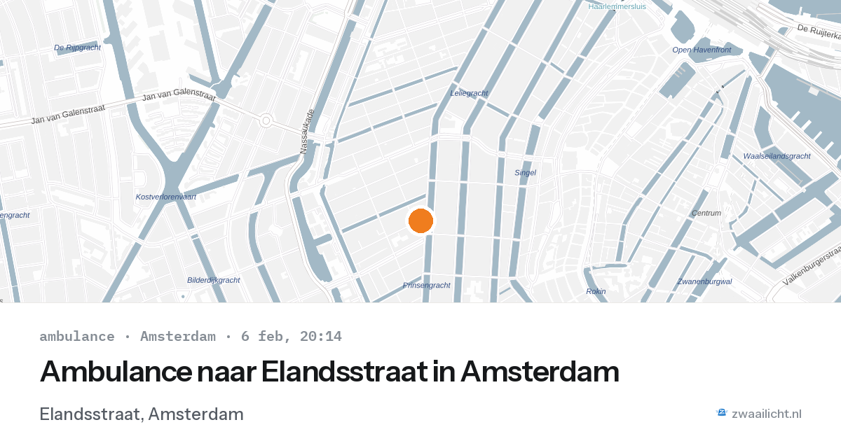 Ambulance naar Elandsstraat in Amsterdam — 6 feb 2026