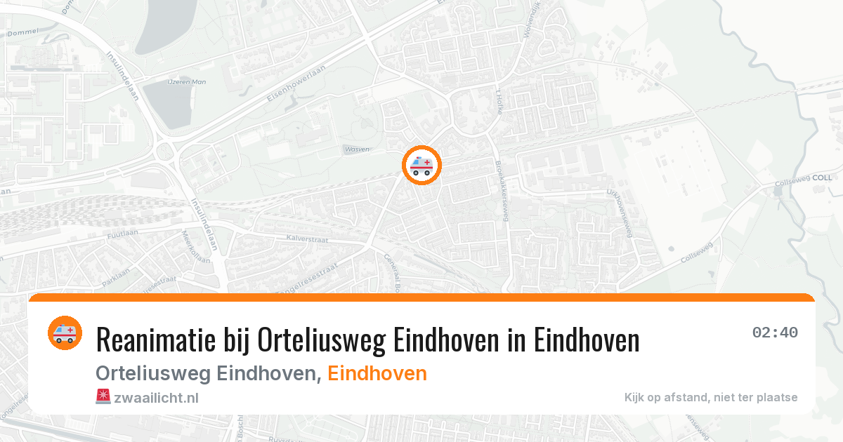 Reanimatie bij Orteliusweg Eindhoven in Eindhoven — 3 mrt 2026