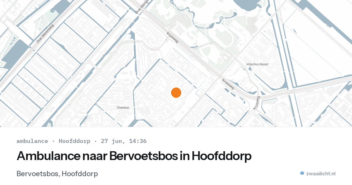 Ambulance naar Bervoetsbos in Hoofddorp — 27 jun 2026