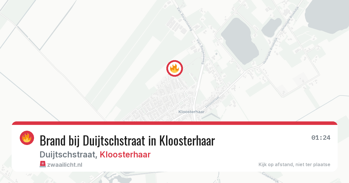 Brand bij Duijtschstraat in Kloosterhaar — 6 feb 2026