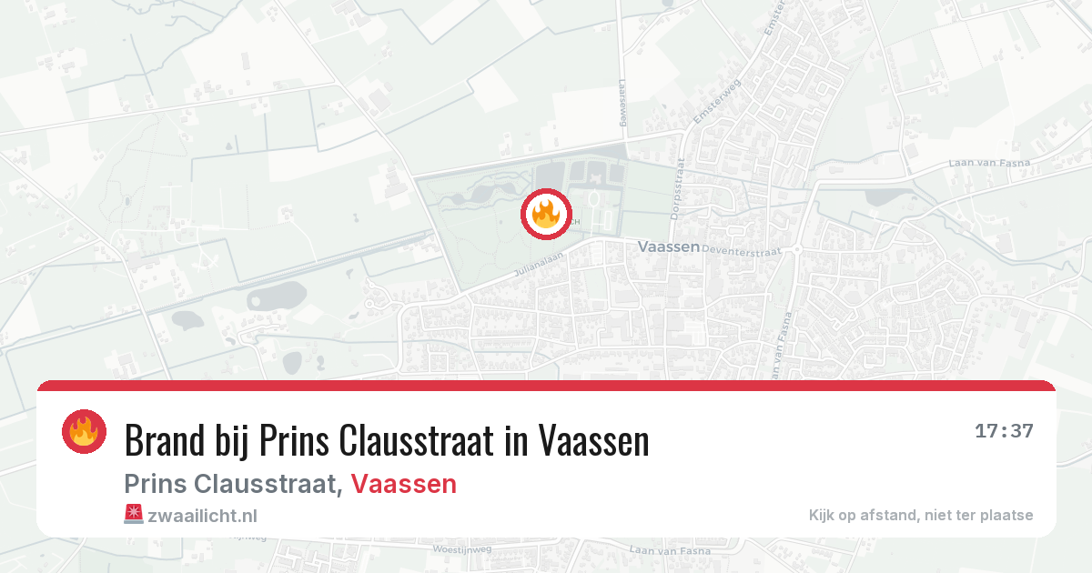 Brand bij Prins Clausstraat in Vaassen — 24 jun 2026