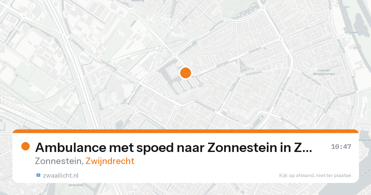Ambulance met spoed naar Zonnestein in Zwijndrecht — 20 aug 2026