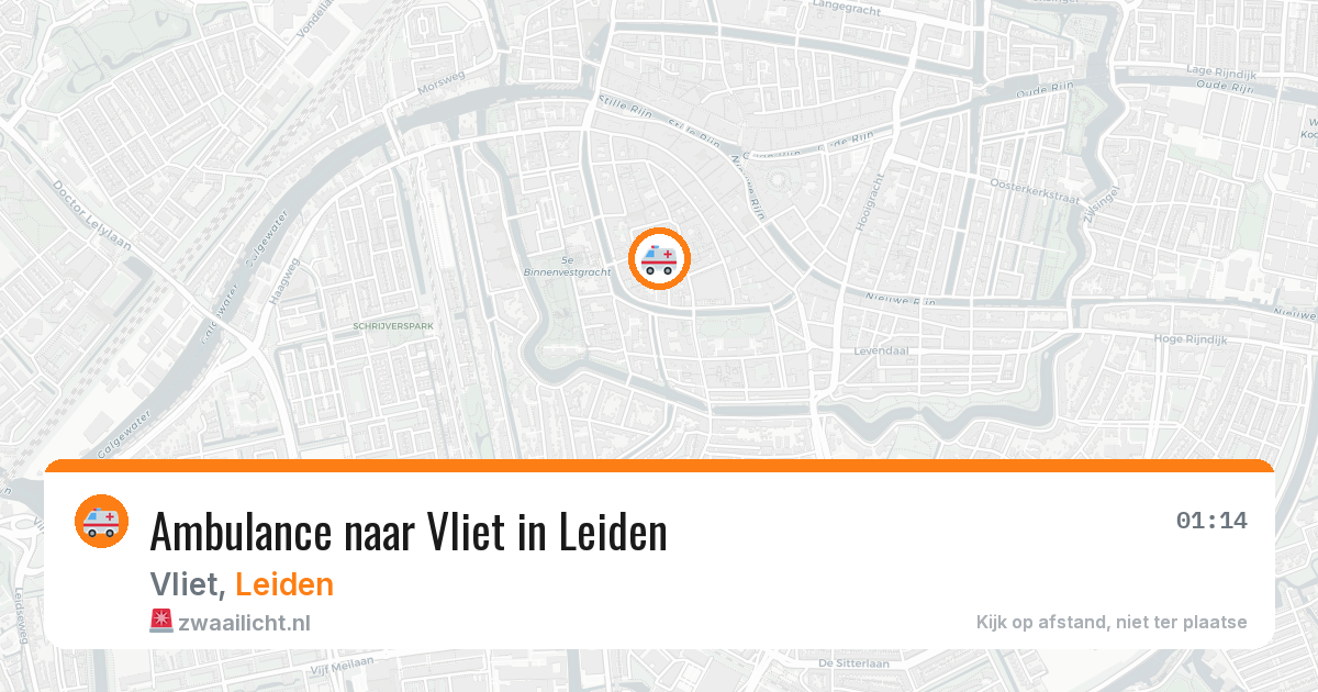 Ambulance naar Vliet in Leiden — 10 aug 2026