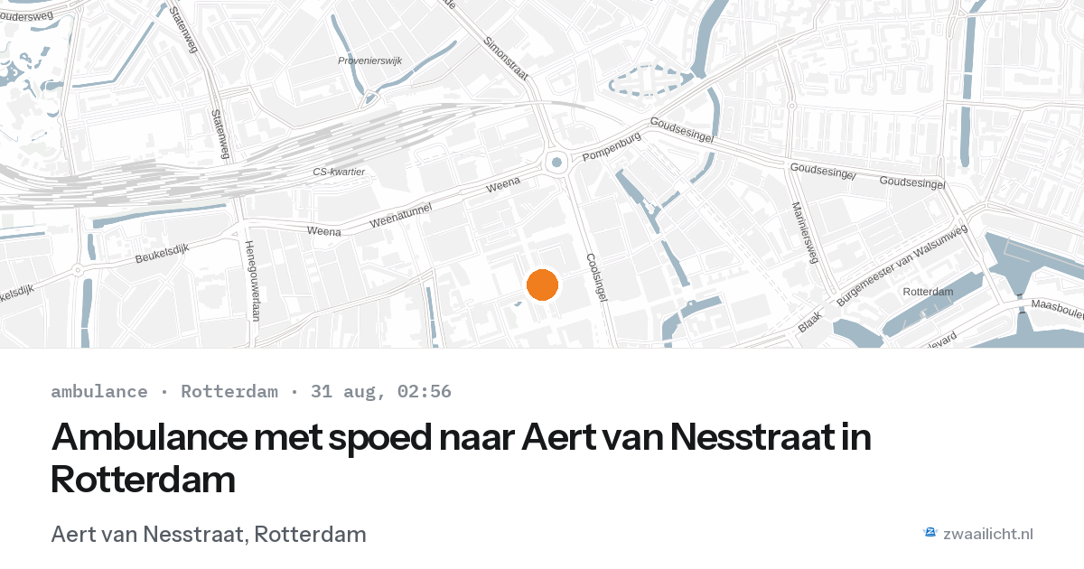Ambulance met spoed naar Aert van Nesstraat in Rotterdam — 31 aug 2026