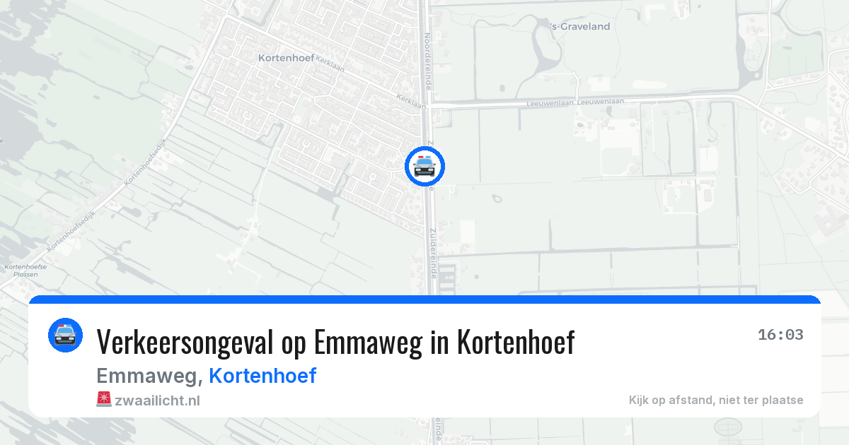 Verkeersongeval op Emmaweg in Kortenhoef — 4 aug 2026