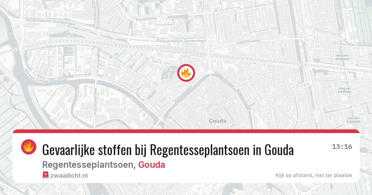 Gevaarlijke stoffen bij Regentesseplantsoen in Gouda — 6 mei 2026