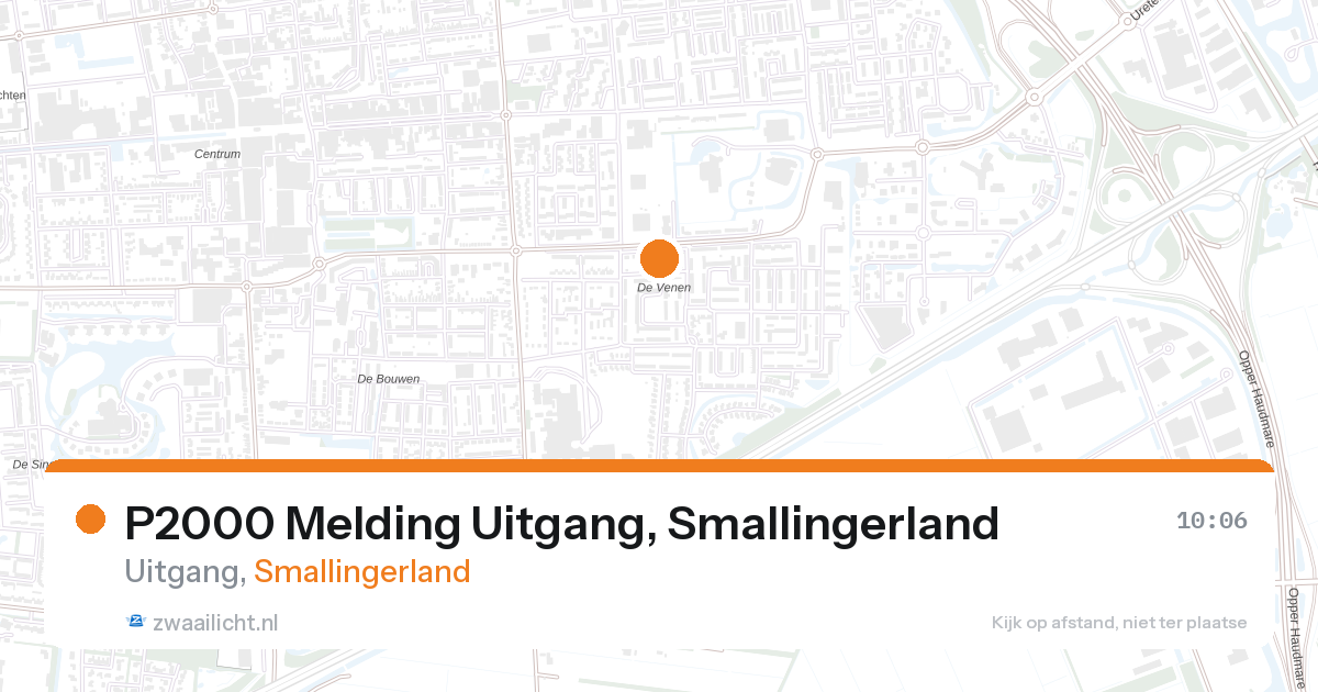 P2000 Melding Uitgang, Smallingerland — 27 aug 2026