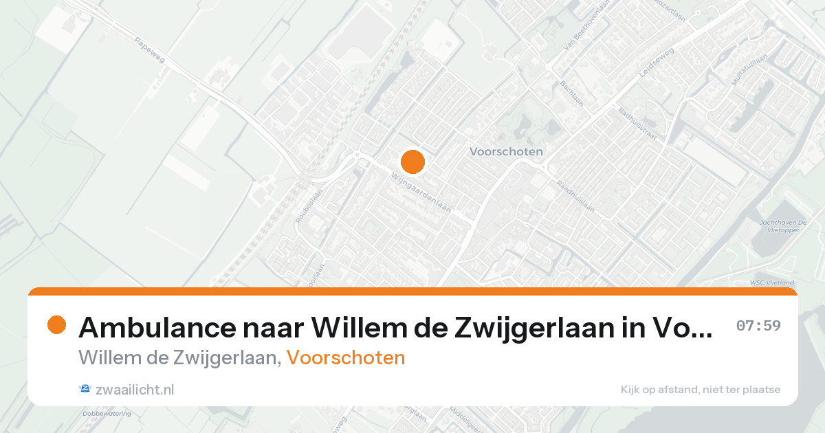 Ambulance naar Willem de Zwijgerlaan in Voorschoten — 25 aug 2026