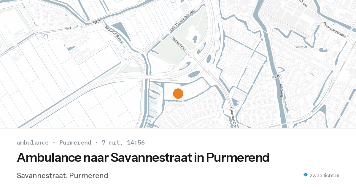 Ambulance naar Savannestraat in Purmerend — 7 mrt 2026