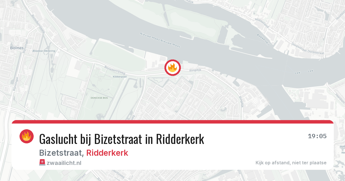 Gaslucht bij Bizetstraat in Ridderkerk — 22 apr 2026