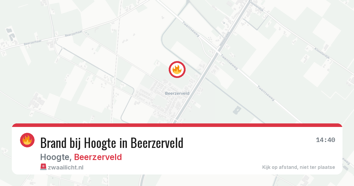 Brand bij Hoogte in Beerzerveld — 1 aug 2026