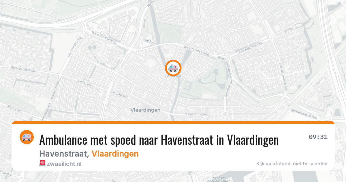 Ambulance met spoed naar Havenstraat in Vlaardingen — 10 aug 2026