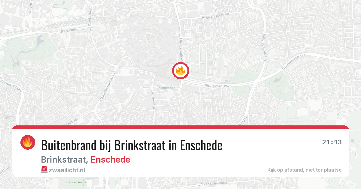 Buitenbrand bij Brinkstraat in Enschede — 3 mrt 2026