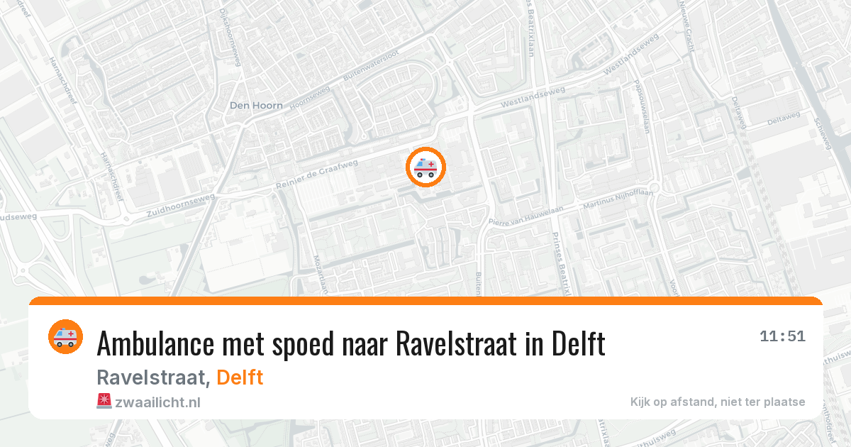 Ambulance met spoed naar Ravelstraat in Delft — 11 apr 2026
