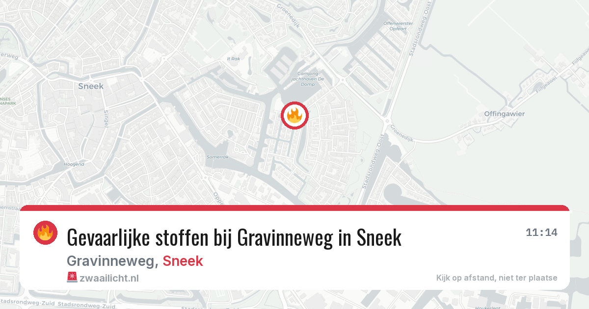 Gevaarlijke stoffen bij Gravinneweg in Sneek — 28 jun 2026