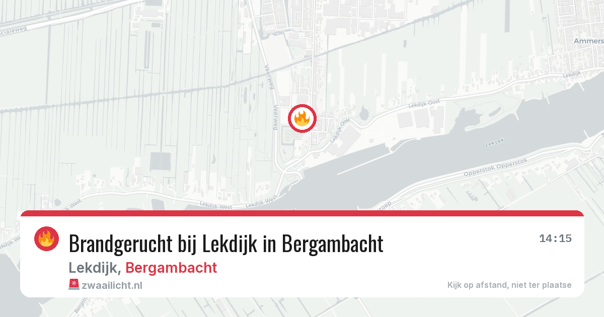 Brandgerucht bij Lekdijk in Bergambacht — 27 jul 2026