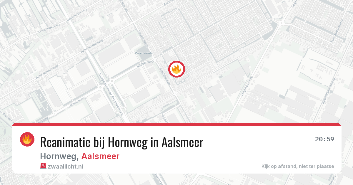 Reanimatie bij Hornweg in Aalsmeer — 21 jun 2026