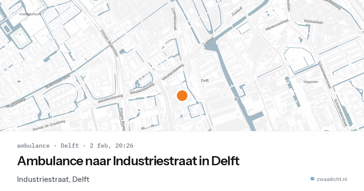 Ambulance naar Industriestraat in Delft — 2 feb 2026