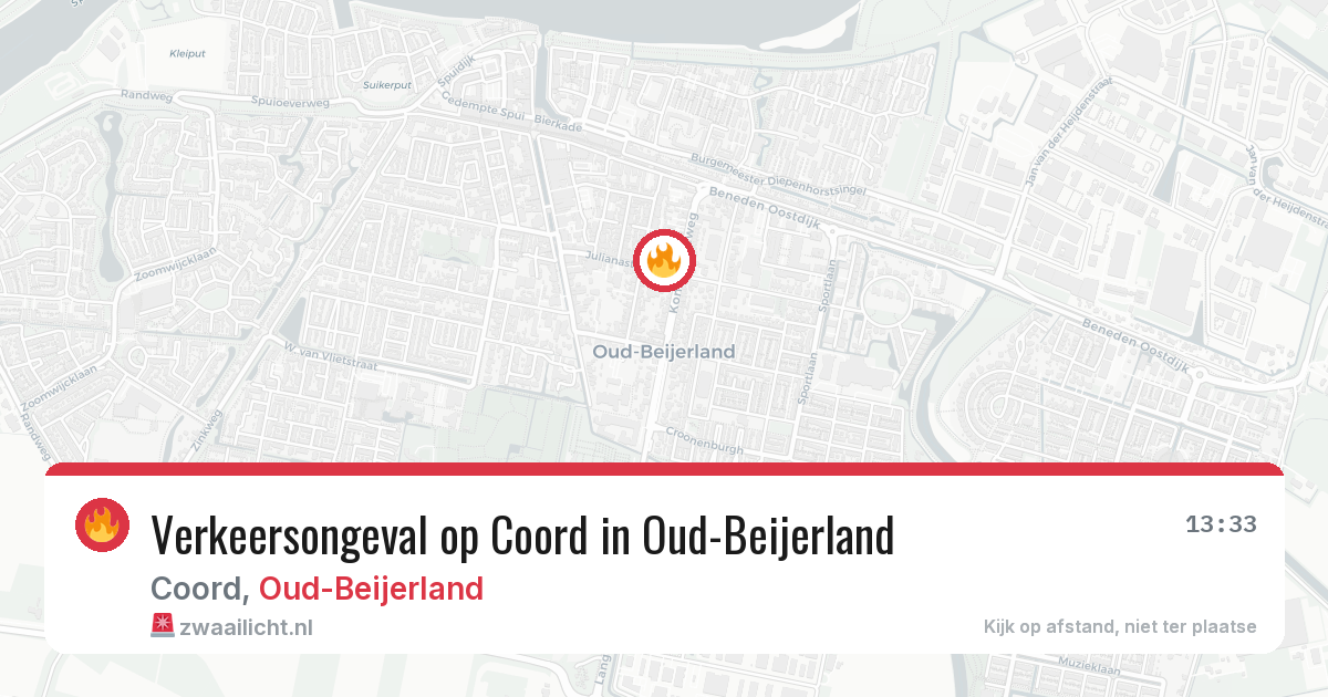 Verkeersongeval op Coord in Oud-Beijerland — 12 mei 2026