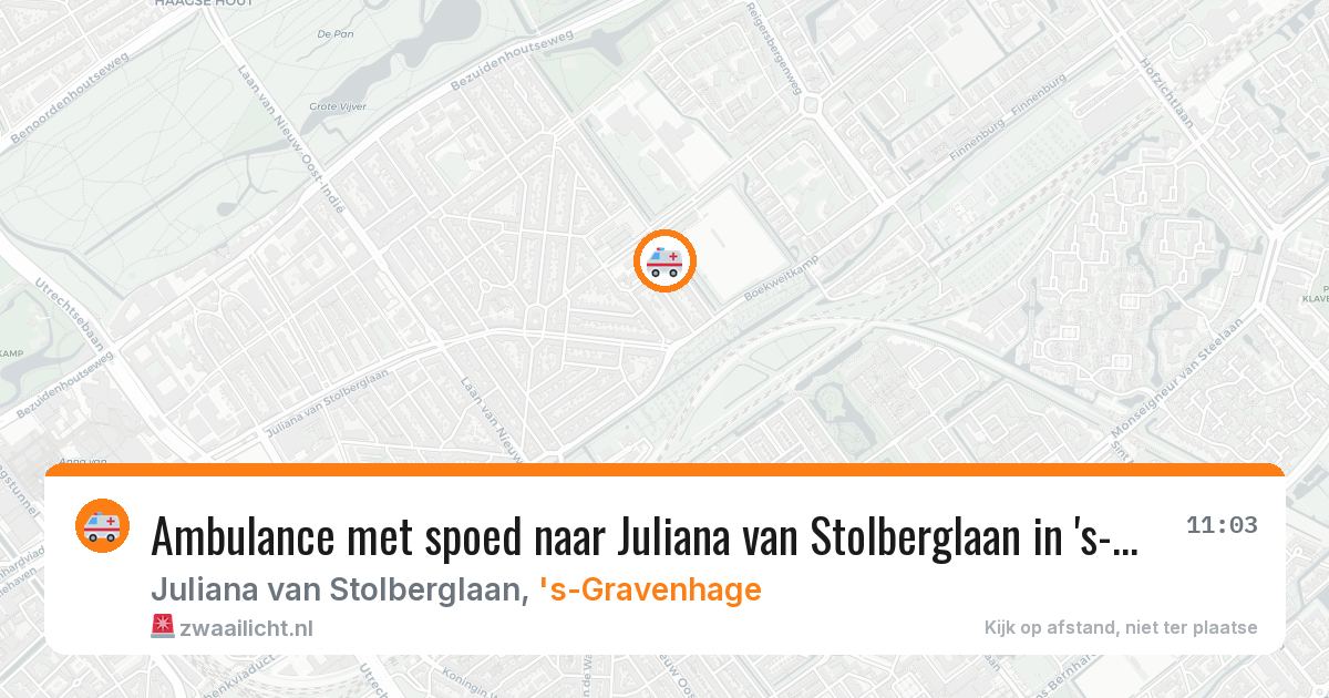 Ambulance met spoed naar Juliana van Stolberglaan in 's-Gravenhage — 3 aug 2026