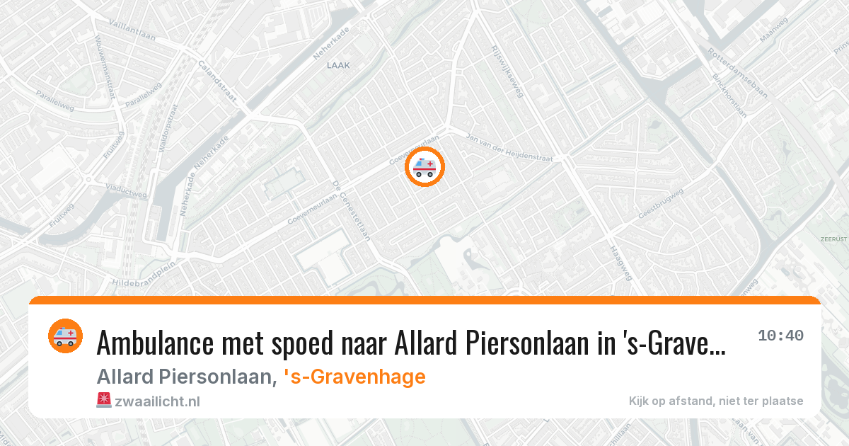 Ambulance met spoed naar Allard Piersonlaan in 's-Gravenhage — 20 mrt 2026