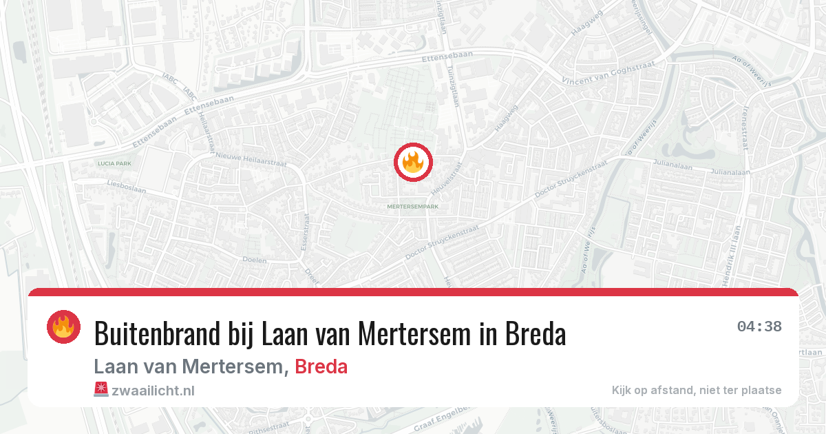 Buitenbrand bij Laan van Mertersem in Breda — 28 jul 2026