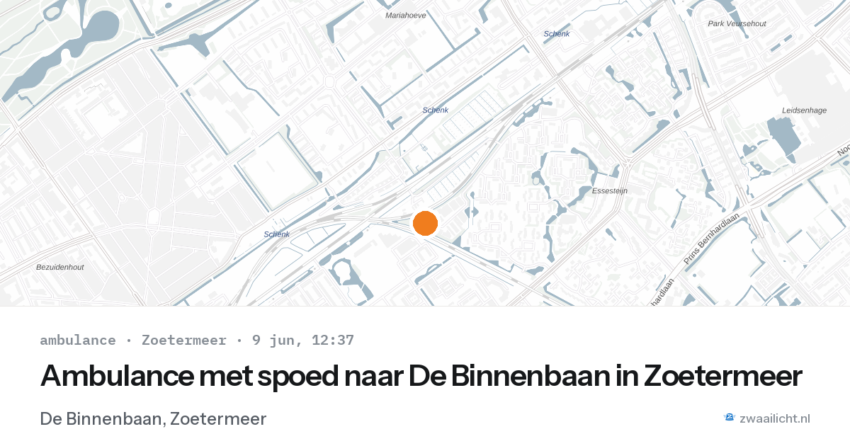 Ambulance met spoed naar De Binnenbaan in Zoetermeer — 9 jun 2026