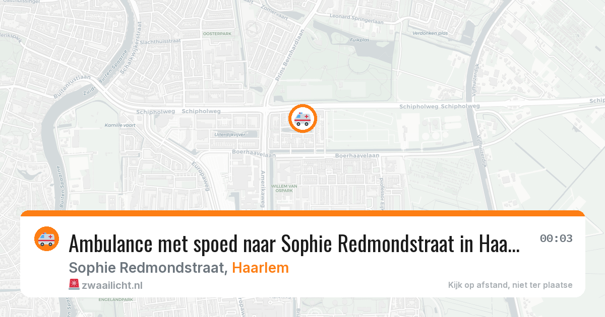Ambulance met spoed naar Sophie Redmondstraat in Haarlem — 29 apr 2026