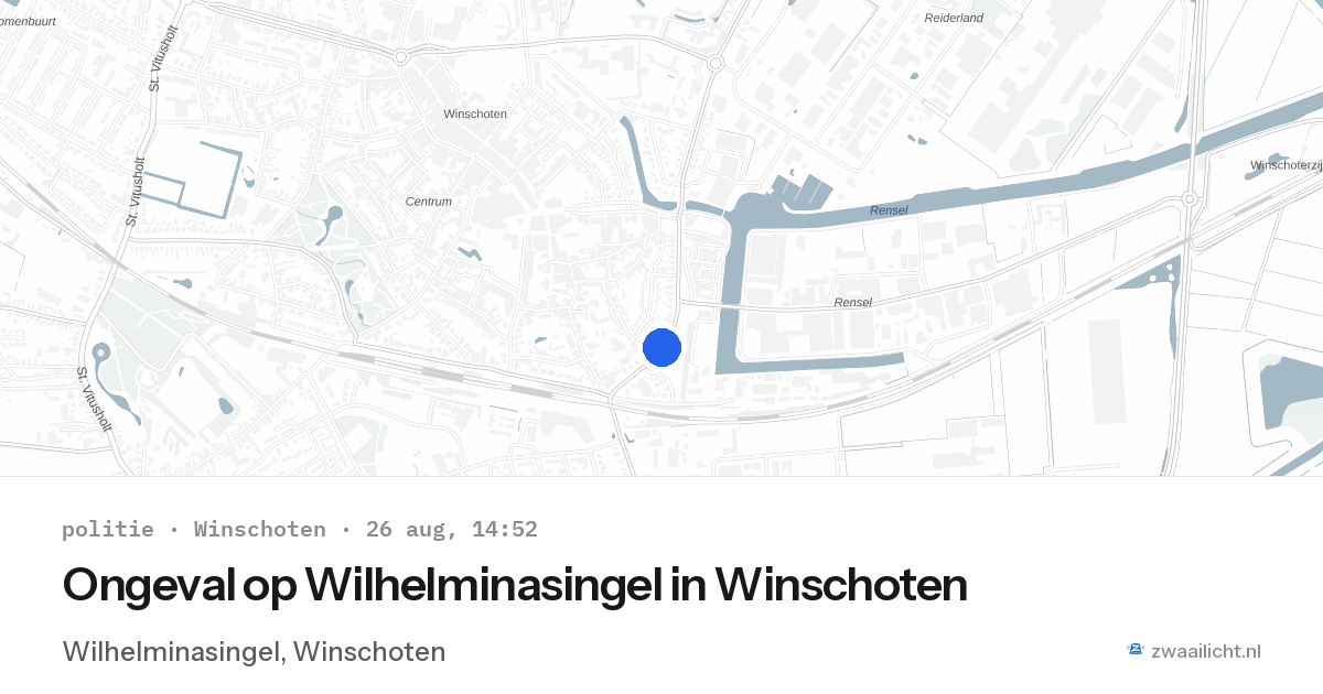 Ongeval op Wilhelminasingel in Winschoten — 26 aug 2026