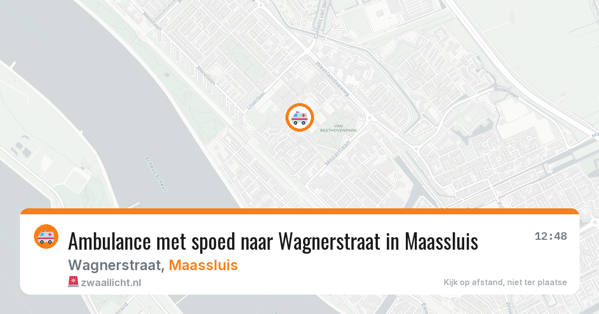 Ambulance met spoed naar Wagnerstraat in Maassluis — 6 jul 2026