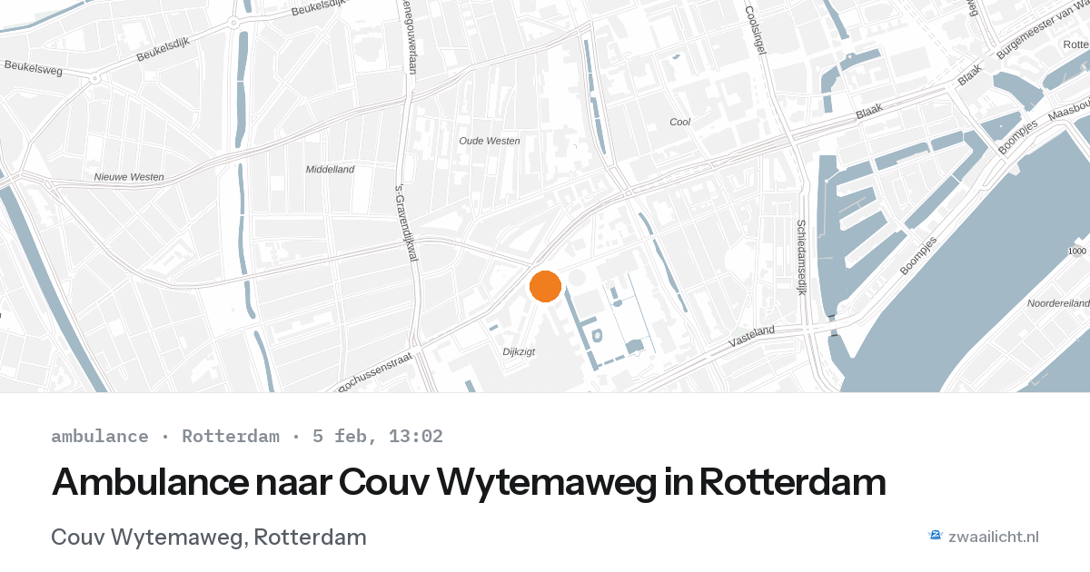 Ambulance naar Couv Wytemaweg in Rotterdam — 5 feb 2026