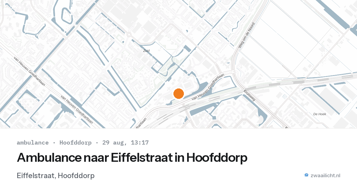 Ambulance naar Eiffelstraat in Hoofddorp — 29 aug 2026