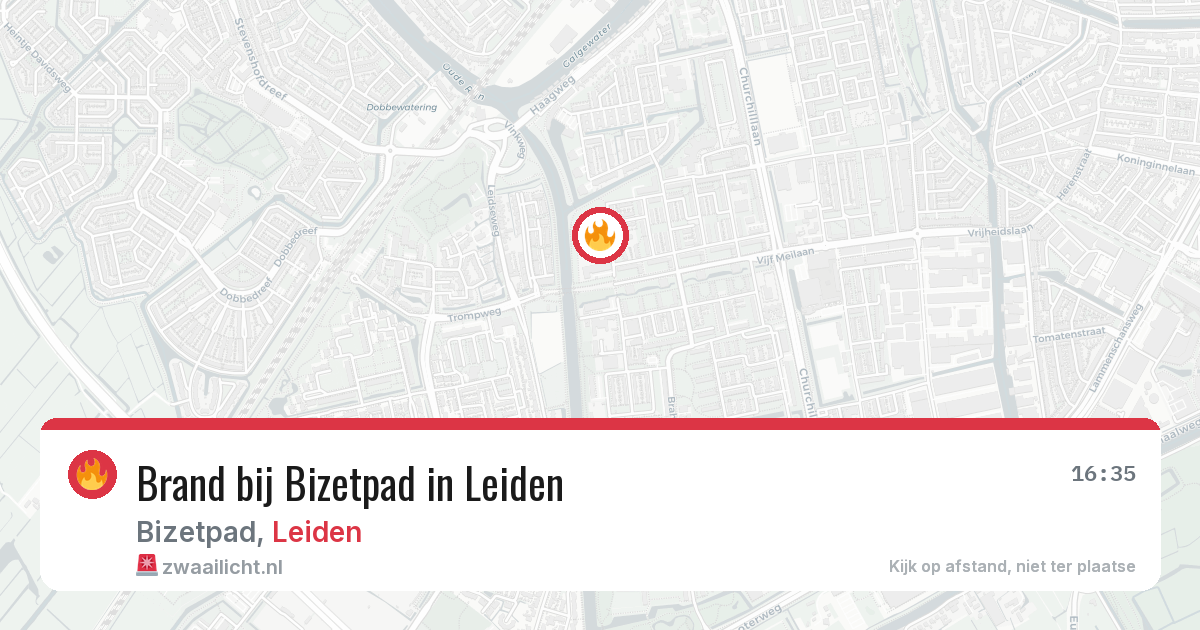 Brand bij Bizetpad in Leiden — 4 mrt 2026