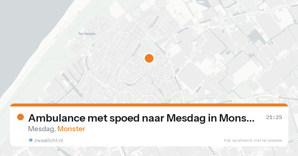 Ambulance met spoed naar Mesdag in Monster — 18 aug 2026