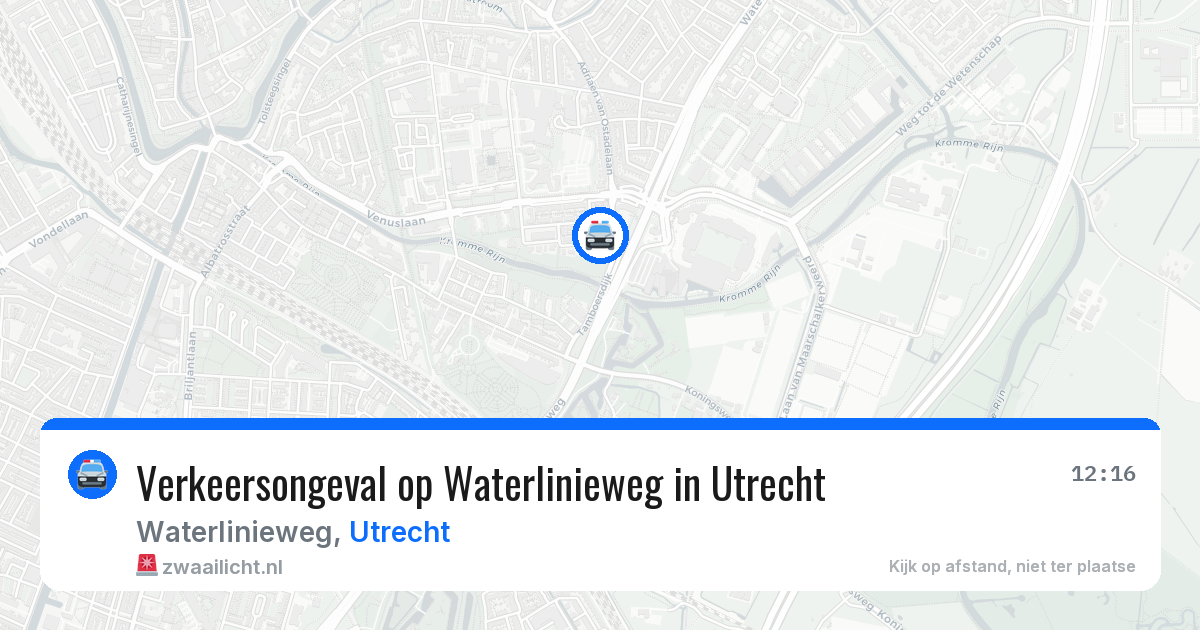 Verkeersongeval op Waterlinieweg in Utrecht — 14 aug 2026
