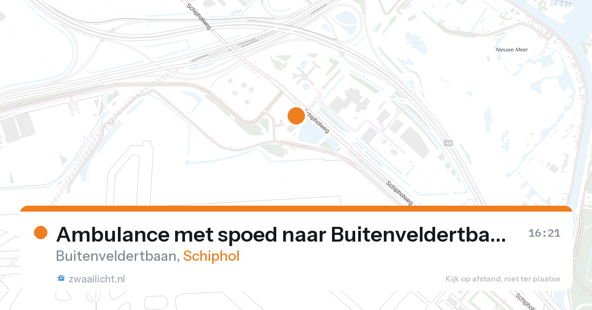 Ambulance met spoed naar Buitenveldertbaan in Schiphol — 11 jun 2026