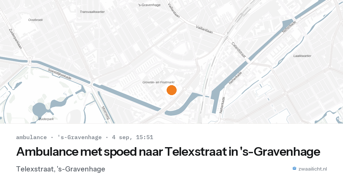 Ambulance met spoed naar Telexstraat in 's-Gravenhage — 4 sep 2026