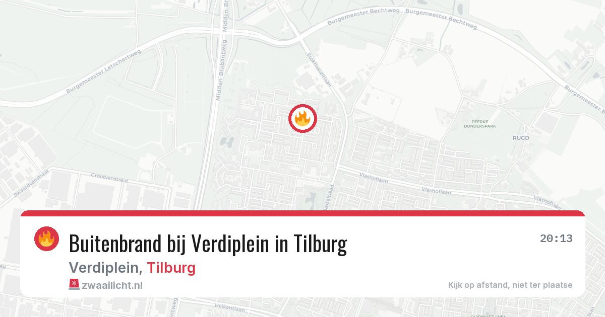 Buitenbrand bij Verdiplein in Tilburg — 4 jul 2026