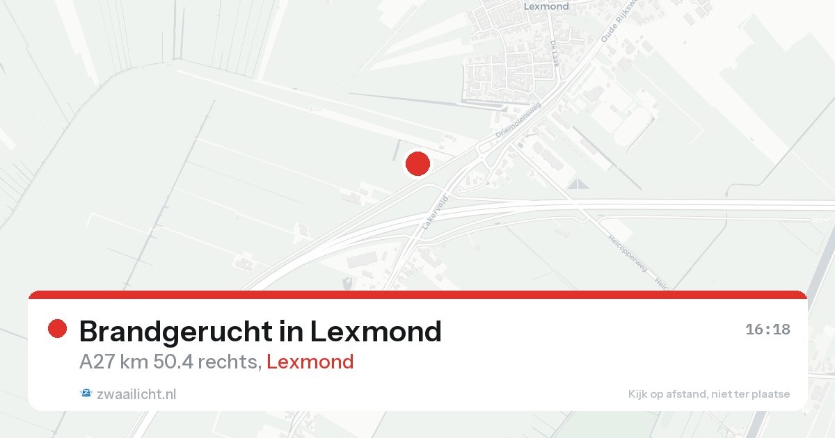 Brandgerucht in Lexmond — 22 aug 2026