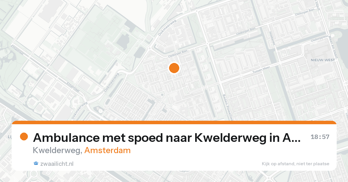 Ambulance met spoed naar Kwelderweg in Amsterdam — 24 aug 2026