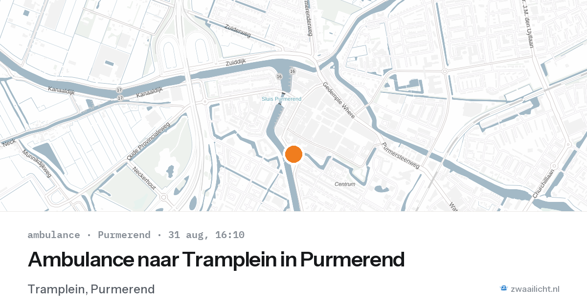 Ambulance naar Tramplein in Purmerend — 31 aug 2026