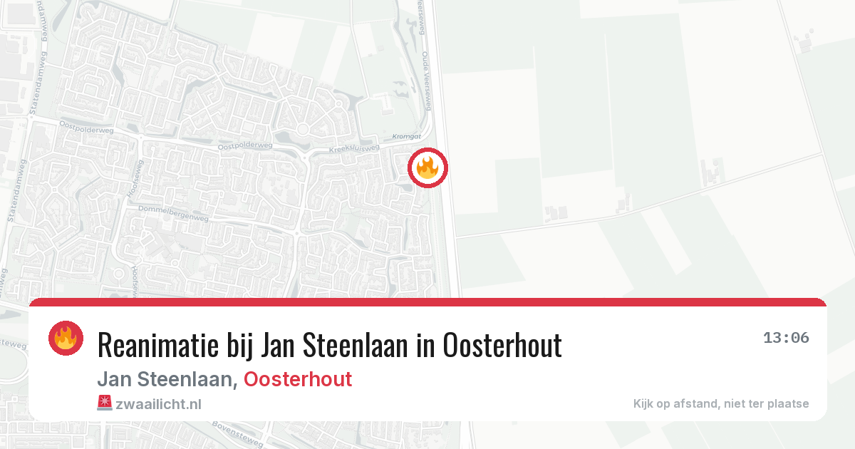 Reanimatie bij Jan Steenlaan in Oosterhout — 4 mei 2026