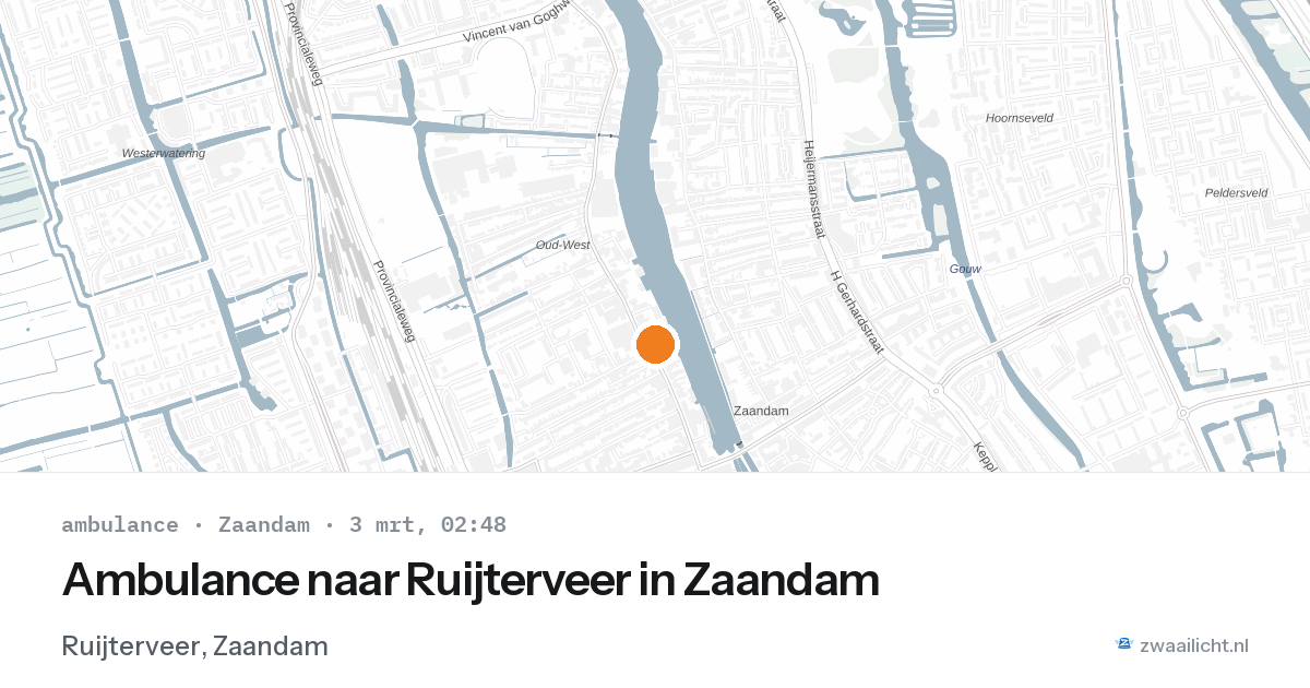 Ambulance naar Ruijterveer in Zaandam — 3 mrt 2026